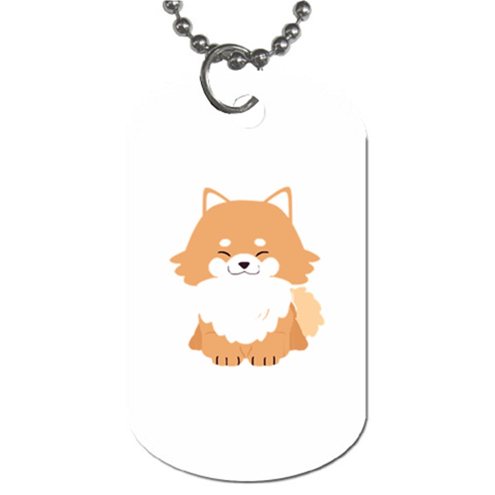 Pomeranian T-shirtwhite Look Calm Pomeranian 13 T-shirt Dog Tag (One Side)