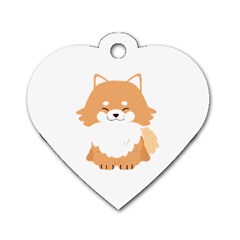 Pomeranian T-shirtwhite Look Calm Pomeranian 13 T-shirt Dog Tag Heart (one Side) by EnriqueJohnson