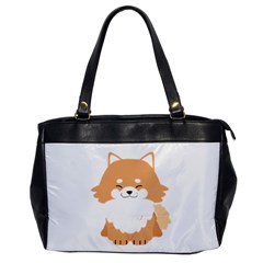 Pomeranian T-shirtwhite Look Calm Pomeranian 13 T-shirt Oversize Office Handbag by EnriqueJohnson