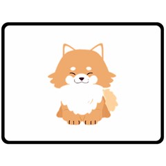 Pomeranian T-shirtwhite Look Calm Pomeranian 13 T-shirt Fleece Blanket (large) by EnriqueJohnson