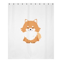 Pomeranian T-shirtwhite Look Calm Pomeranian 13 T-shirt Shower Curtain 60  X 72  (medium)  by EnriqueJohnson