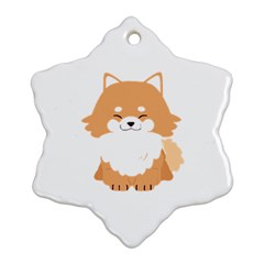 Pomeranian T-shirtwhite Look Calm Pomeranian 13 T-shirt Ornament (snowflake) by EnriqueJohnson