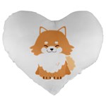 Pomeranian T-shirtwhite Look Calm Pomeranian 13 T-shirt Large 19  Premium Flano Heart Shape Cushions Front