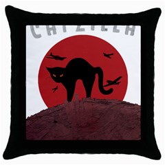 Funny Catzilla Petzilla Lovers T- Shirt Catzilla Funny Cat Shirt Humorous Cat T- Shirt Throw Pillow Case (black) by ZUXUMI