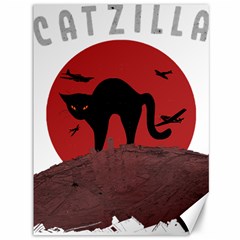 Funny Catzilla Petzilla Lovers T- Shirt Catzilla Funny Cat Shirt Humorous Cat T- Shirt Canvas 36  X 48  by ZUXUMI