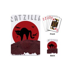 Funny Catzilla Petzilla Lovers T- Shirt Catzilla Funny Cat Shirt Humorous Cat T- Shirt Playing Cards Single Design (mini) by ZUXUMI