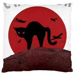 Funny Catzilla Petzilla Lovers T- Shirt Catzilla Funny Cat Shirt Humorous Cat T- Shirt Large Cushion Case (one Side) by ZUXUMI