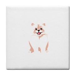 Pomeranian T-shirtwhite Look Calm Pomeranian 34 T-shirt Tile Coaster by EnriqueJohnson