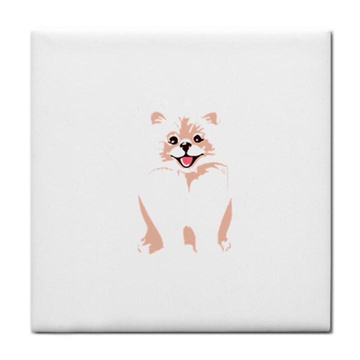 Pomeranian T-shirtwhite Look Calm Pomeranian 34 T-shirt Tile Coaster