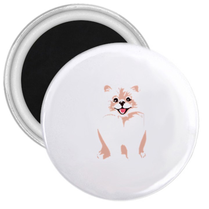 Pomeranian T-shirtwhite Look Calm Pomeranian 34 T-shirt 3  Magnets