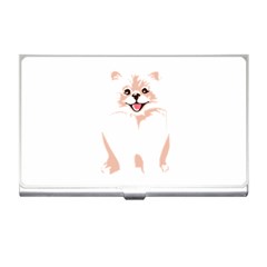 Pomeranian T-shirtwhite Look Calm Pomeranian 34 T-shirt Business Card Holder by EnriqueJohnson