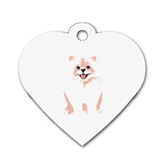 Pomeranian T-shirtwhite Look Calm Pomeranian 34 T-shirt Dog Tag Heart (one Side) by EnriqueJohnson