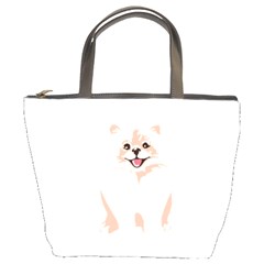 Pomeranian T-shirtwhite Look Calm Pomeranian 34 T-shirt Bucket Bag by EnriqueJohnson