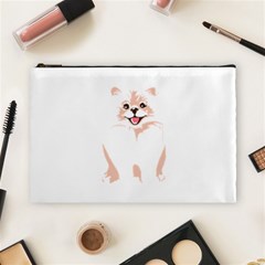 Pomeranian T-shirtwhite Look Calm Pomeranian 34 T-shirt Cosmetic Bag (large)