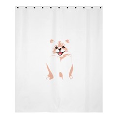 Pomeranian T-shirtwhite Look Calm Pomeranian 34 T-shirt Shower Curtain 60  X 72  (medium)  by EnriqueJohnson