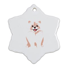 Pomeranian T-shirtwhite Look Calm Pomeranian 34 T-shirt Ornament (snowflake) by EnriqueJohnson