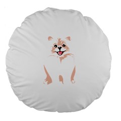 Pomeranian T-shirtwhite Look Calm Pomeranian 34 T-shirt Large 18  Premium Flano Round Cushions by EnriqueJohnson