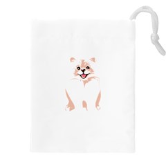 Pomeranian T-shirtwhite Look Calm Pomeranian 34 T-shirt Drawstring Pouch (4xl) by EnriqueJohnson