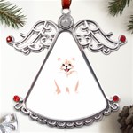 Pomeranian T-shirtwhite Look Calm Pomeranian 34 T-shirt Metal Angel with Crystal Ornament Front