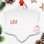 Funny Christmas Quote T- Shirt Sorry Santa Naughty Just Feels Too Nice Funny Christmas Quote T- Shir Snowflake Ornament (Two Sides) Front