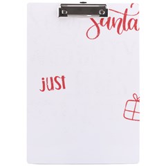 Funny Christmas Quote T- Shirt Sorry Santa Naughty Just Feels Too Nice Funny Christmas Quote T- Shir A4 Acrylic Clipboard by ZUXUMI