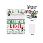 Funny Christmas Sweater T- Shirt Dear Santa My Brother Did It T- Shirt Playing Cards 54 Designs (Mini) Front - Spade2