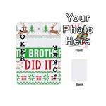 Funny Christmas Sweater T- Shirt Dear Santa My Brother Did It T- Shirt Playing Cards 54 Designs (Mini) Front - Joker1