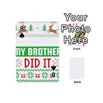 Funny Christmas Sweater T- Shirt Dear Santa My Brother Did It T- Shirt Playing Cards 54 Designs (Mini) Front - Spade8