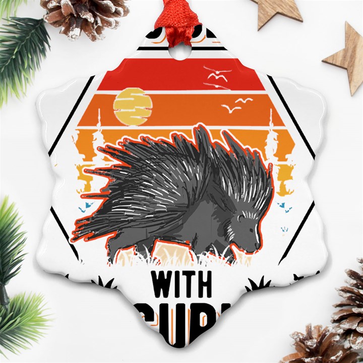 Porcupine T-shirtlife Is Better With Porcupines Porcupine T-shirt Ornament (Snowflake)