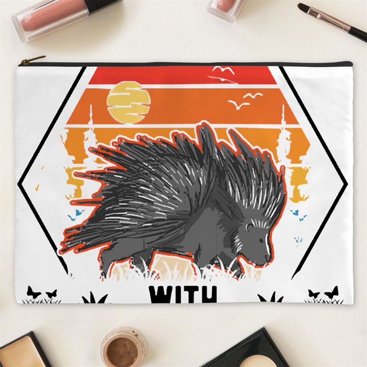 Porcupine T-shirtlife Is Better With Porcupines Porcupine T-shirt Cosmetic Bag (XXXL)