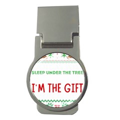 Funny Christmas Sweater T- Shirt Might As Well Sleep Under The Christmas Tree T- Shirt Money Clips (round)  by ZUXUMI