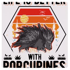 Porcupine T-shirtlife Is Better With Porcupines Porcupine T-shirt Uv Print Square Tile Coaster  by EnriqueJohnson