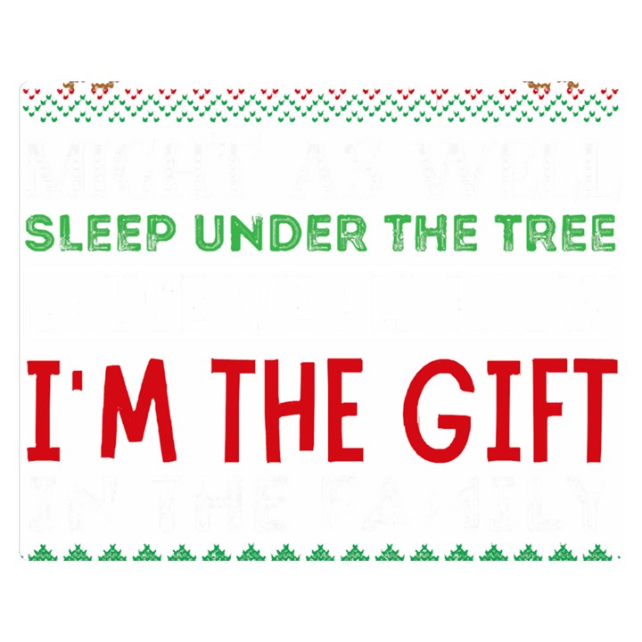 Funny Christmas Sweater T- Shirt Might As Well Sleep Under The Christmas Tree T- Shirt Two Sides Premium Plush Fleece Blanket (Medium)