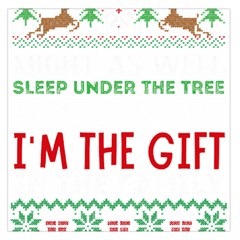 Funny Christmas Sweater T- Shirt Might As Well Sleep Under The Christmas Tree T- Shirt Square Satin Scarf (36  X 36 ) by ZUXUMI