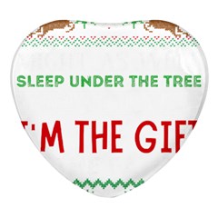 Funny Christmas Sweater T- Shirt Might As Well Sleep Under The Christmas Tree T- Shirt Heart Glass Fridge Magnet (4 Pack) by ZUXUMI