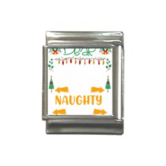 Funny Christmas T- Shirt Dear Santa They Are The Naughty Ones, Funny Christmas T- Shirt Italian Charm (13mm) by ZUXUMI