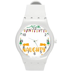 Funny Christmas T- Shirt Dear Santa They Are The Naughty Ones, Funny Christmas T- Shirt Round Plastic Sport Watch (m) by ZUXUMI