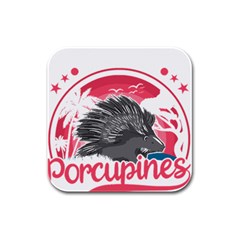 Porcupine T-shirtporcupine Girl T-shirt Rubber Square Coaster (4 Pack) by EnriqueJohnson