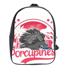 Porcupine T-shirtporcupine Girl T-shirt School Bag (large) by EnriqueJohnson