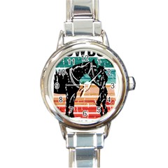 Funny Cowgirl T- Shirt Funny Cowgirl T- Shirt Round Italian Charm Watch by ZUXUMI