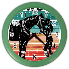 Funny Cowgirl T- Shirt Funny Cowgirl T- Shirt Color Wall Clock by ZUXUMI