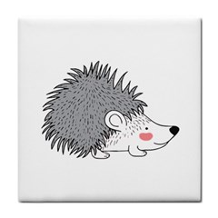 Porcupine T-shirtwhite Look Calm Porcupine 03 T-shirt Tile Coaster by EnriqueJohnson