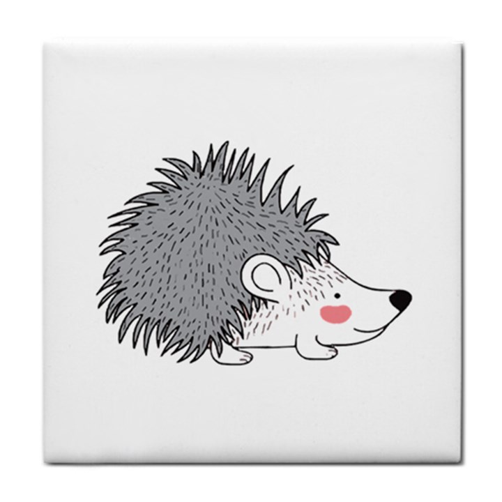 Porcupine T-shirtwhite Look Calm Porcupine 03 T-shirt Tile Coaster