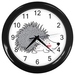 Porcupine T-shirtwhite Look Calm Porcupine 03 T-shirt Wall Clock (black) by EnriqueJohnson