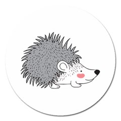 Porcupine T-shirtwhite Look Calm Porcupine 03 T-shirt Magnet 5  (round) by EnriqueJohnson