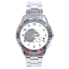 Porcupine T-shirtwhite Look Calm Porcupine 03 T-shirt Stainless Steel Analogue Watch by EnriqueJohnson