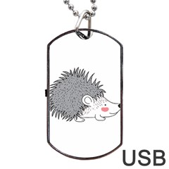 Porcupine T-shirtwhite Look Calm Porcupine 03 T-shirt Dog Tag Usb Flash (two Sides) by EnriqueJohnson