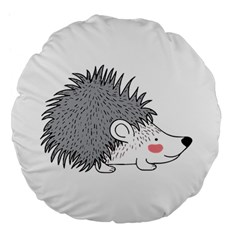 Porcupine T-shirtwhite Look Calm Porcupine 03 T-shirt Large 18  Premium Flano Round Cushions by EnriqueJohnson