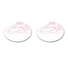 Funny Momments T- Shirt I Walk Around Like Everything’s Fine, But Deep Down, Inside My Shoe, My Sock Cufflinks (oval) by ZUXUMI