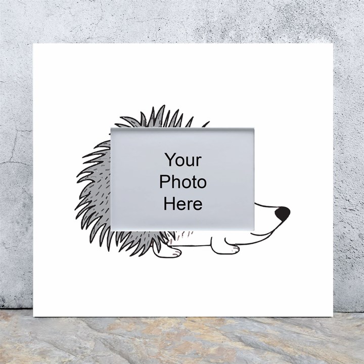 Porcupine T-shirtwhite Look Calm Porcupine 03 T-shirt White Wall Photo Frame 5  x 7 